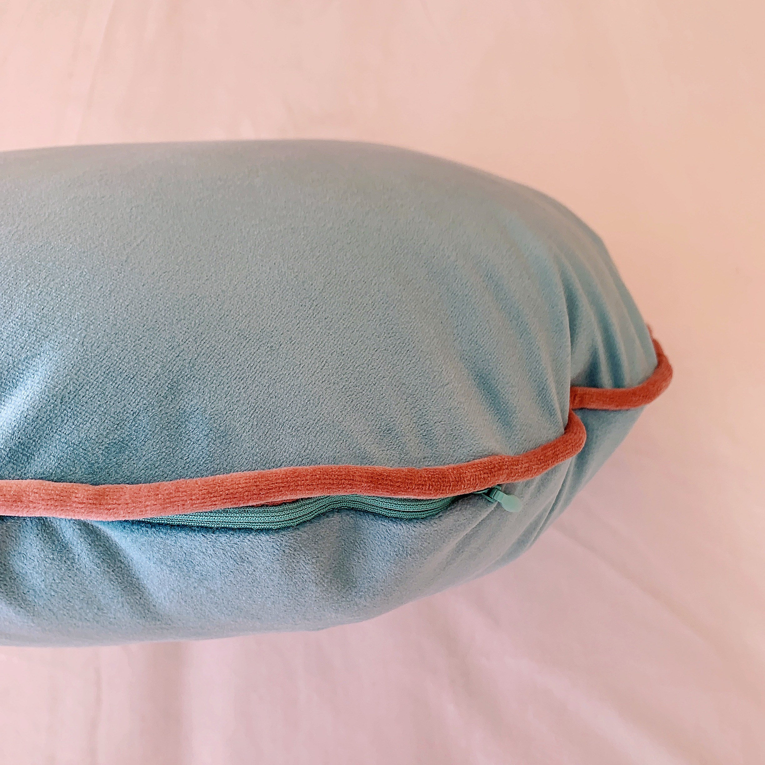Baby Blue Velvet Cushion Cover Luxury Round Blue Nursery Etsy