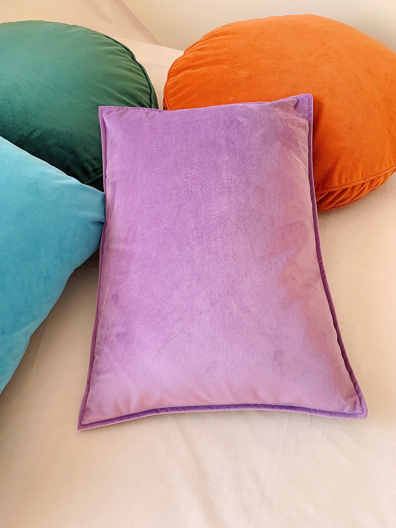 Lavender Purple Lumbar Cushion Luxury Velvet Throw Pillow Etsy