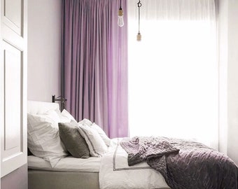 Luxurious Amethyst Purple Velvet Curtains Custom Bedroom Drapery Panels Elegant Rod Pocket Window Treatments