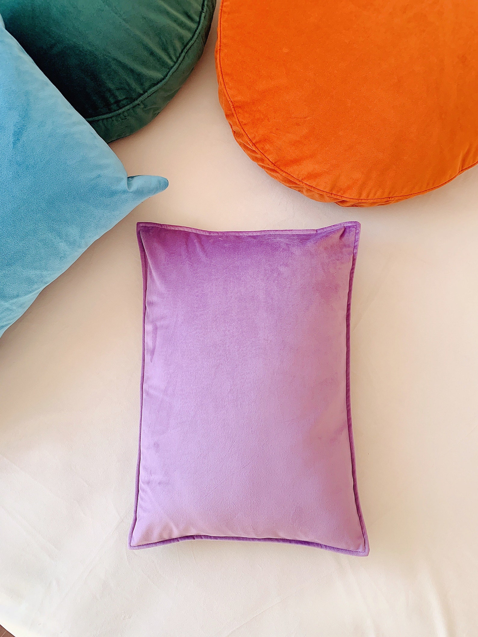 Lavender Purple Lumbar Cushion Luxury Velvet Throw Pillow Etsy
