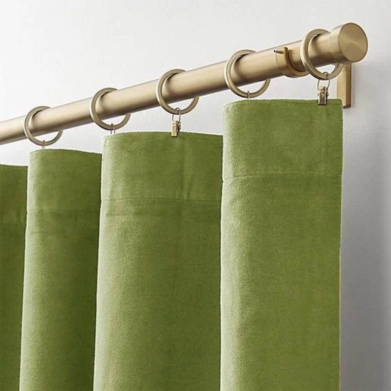 Matcha Green Matte Velvet Curtains Luxury Custom Made Boho Etsy Canada