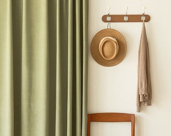 Sage Green Chenille Blackout Curtain Panel, Custom Made