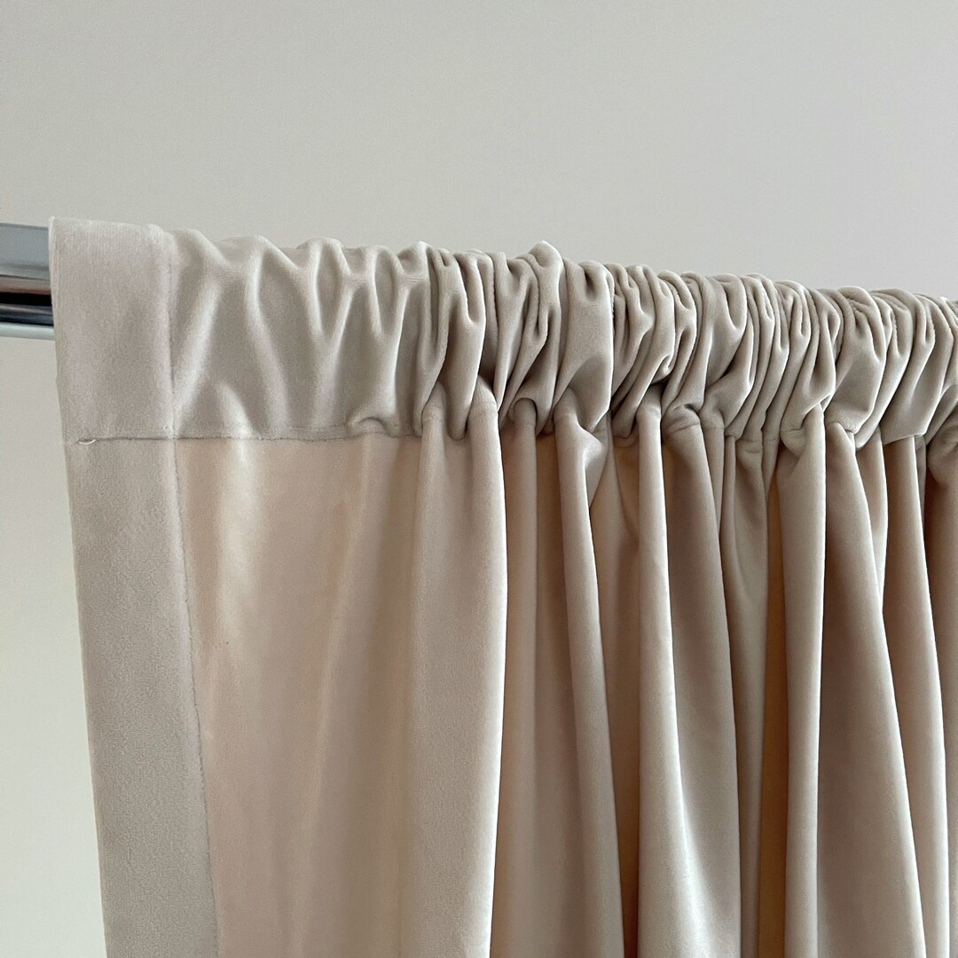 Rice Velvet Rod Pocket Curtain Panels, Luxury Velvet Bedroom Curtains ...