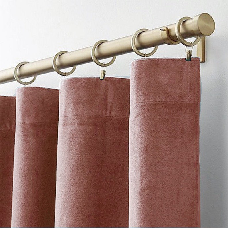 Dusty Rose Pink Velvet Curtains Luxury Custom Made Curtain Etsy