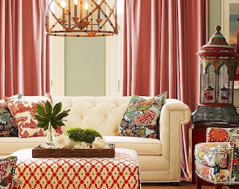 Rose Pink Luxury Matt Velvet Curtains / Custom Made Curtain Panels / Rod Pocket Panels