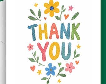 Thank You Card, Simple Thank You Greeting Card, Thank You Gift, Appreciation Card, Thank You Card for Friend, Teacher or Colleague