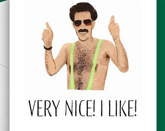 Borat Very Nice Birthday Card, Funny Borat Meme Card, Great Success Birthday Card, Comedy Birthday Gift