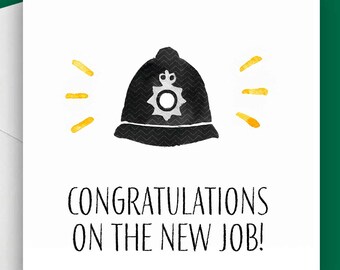 Police Congratulations Card, Funny New Job Promotion Card, Well Done Officer, Police Officer Gift, Job Success Greeting Card