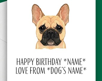 French Bulldog Birthday Card, Funny Frenchie Card, French Bulldog Lover Gift, Dog Mum or Dog Dad Birthday Card