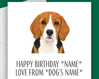 Beagle Birthday Card, Funny Beagle Dog Card, Beagle Lover Gift, Cute Birthday Card for Dog Mum or Dog Dad