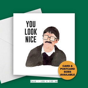 You Look Nice | Jim water colour | Card Friday Night Dinner / Funny birthday card / Greeting Birthday Card