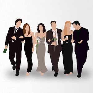 Friends | Jennifer Aniston | Courteney Cox | Matthew Perry | Matt LeBlanc | David Schwimmer | Minimal Artwork Poster