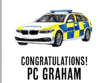Personalized Police Congratulations Card | New Police Officer Card | Passing Out Parade Gift