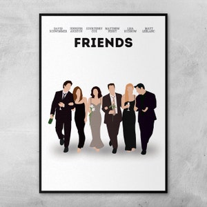 Freunde | Jennifer Aniston | Courteney Cox | Matthew Perry | Matt LeBlanc | David Schwimmer | Minimalistisches Kunstwerk Poster