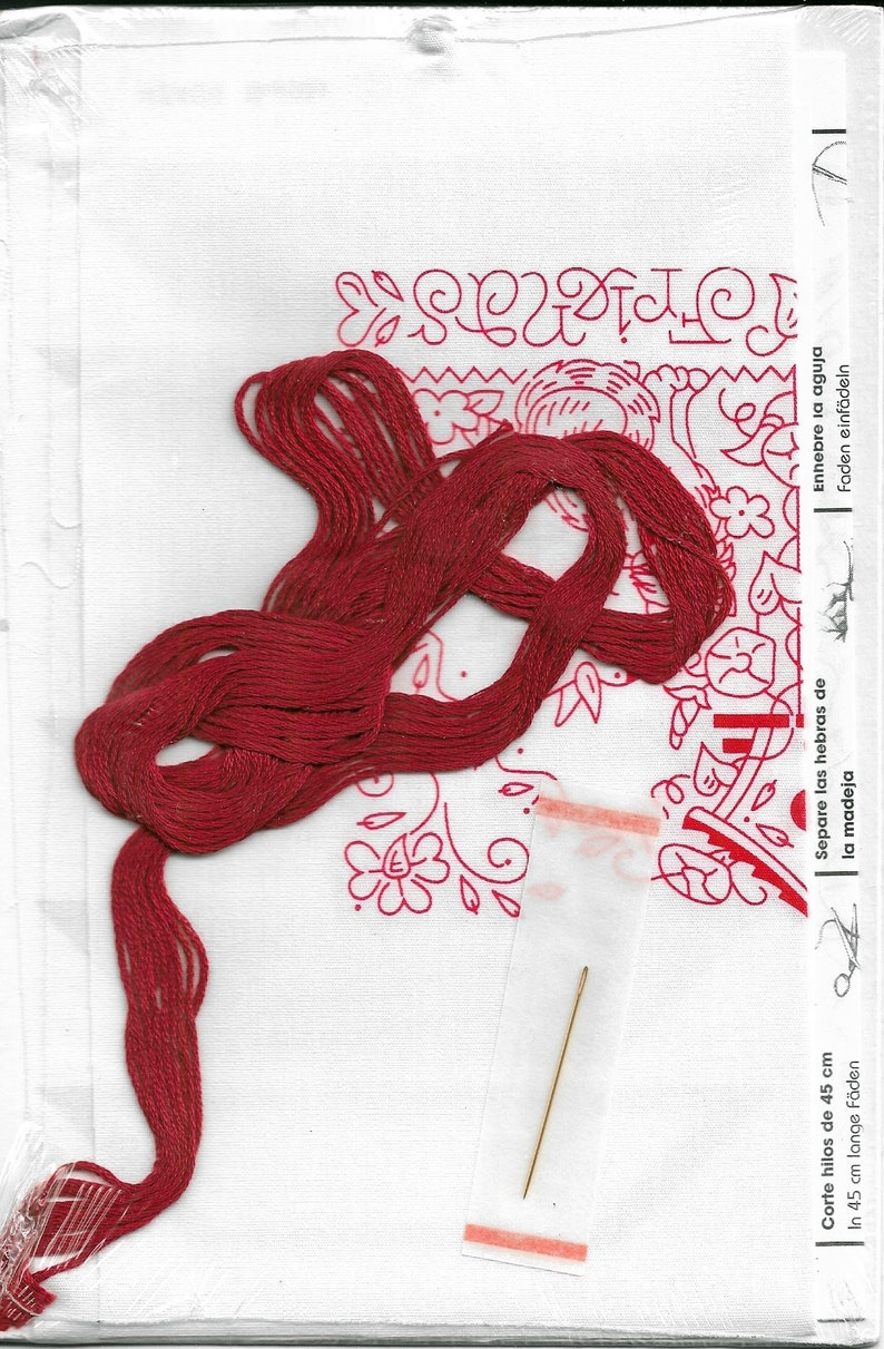 Xpressions Embroidery by Bucilla Forever Friends Redwork Kit NEW