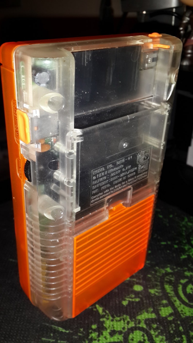 Customized/Modded Orange/Clear Game Boy DMG-001 with Orange Back-Light image 5