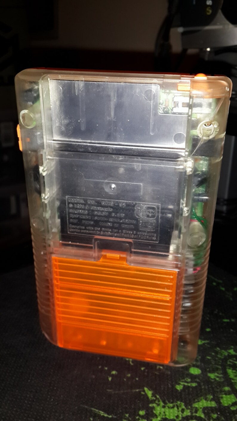 Customized/Modded Orange/Clear Game Boy DMG-001 with Orange Back-Light image 4