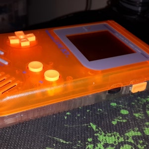 Customized/Modded Orange/Clear Game Boy DMG-001 with Orange Back-Light image 1