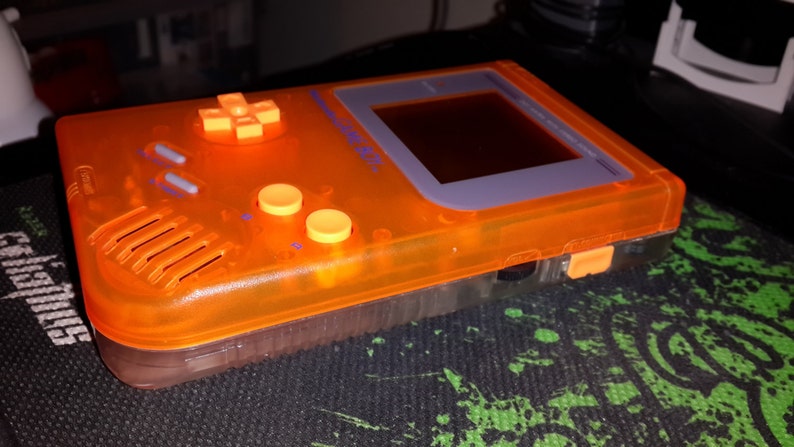 Customized/Modded Orange/Clear Game Boy DMG-001 with Orange Back-Light image 1