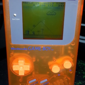 Customized/Modded Orange/Clear Game Boy DMG-001 with Orange Back-Light image 3