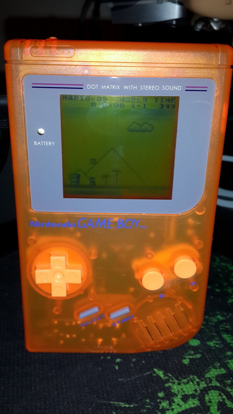 Customized/Modded Orange/Clear Game Boy DMG-001 with Orange Back-Light image 3