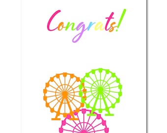 Congrats Ferris Wheel Champagne and Wine Gift Bags Wine Bottle Bag-Wine Tote-Cheers-Champagne Bottle Wrap-Wine Gift Bag-Graduation