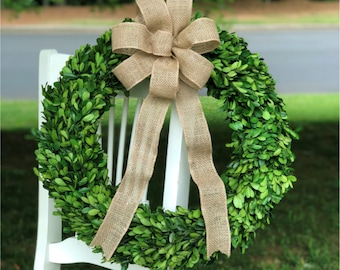 Preserved Boxwood Large Country Manor Wreath Round 20"-Spring Boxwood Wreath-Farmhouse Decor-Year Round Wreath