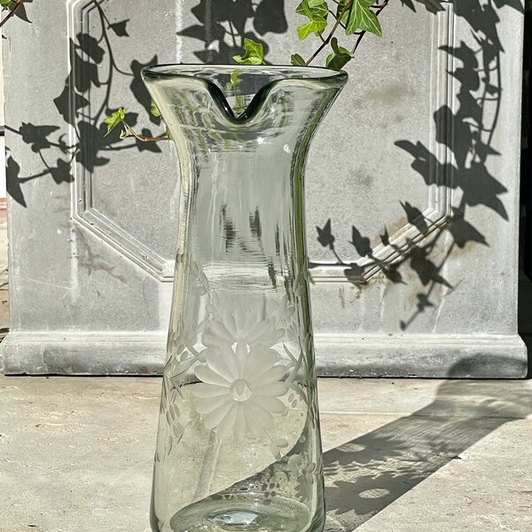 Garrafa Grabada a Mano con Flor de Mexico