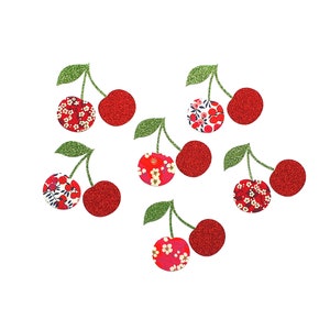 Lot de cerises thermocollantes pour décorer vêtements, sac, trousse... image 1