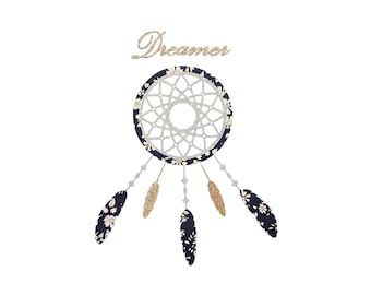 Iron on dream catcher for customize clothing, black gold and silver dreamcatcher, indian dream catcher