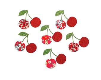 Set oh 12 cherries iron on for personalize clothing