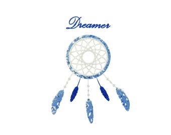 Dream catcher patch for girl, customize clothing, pillow, tee shirt, made in Liberty fabric and glitter