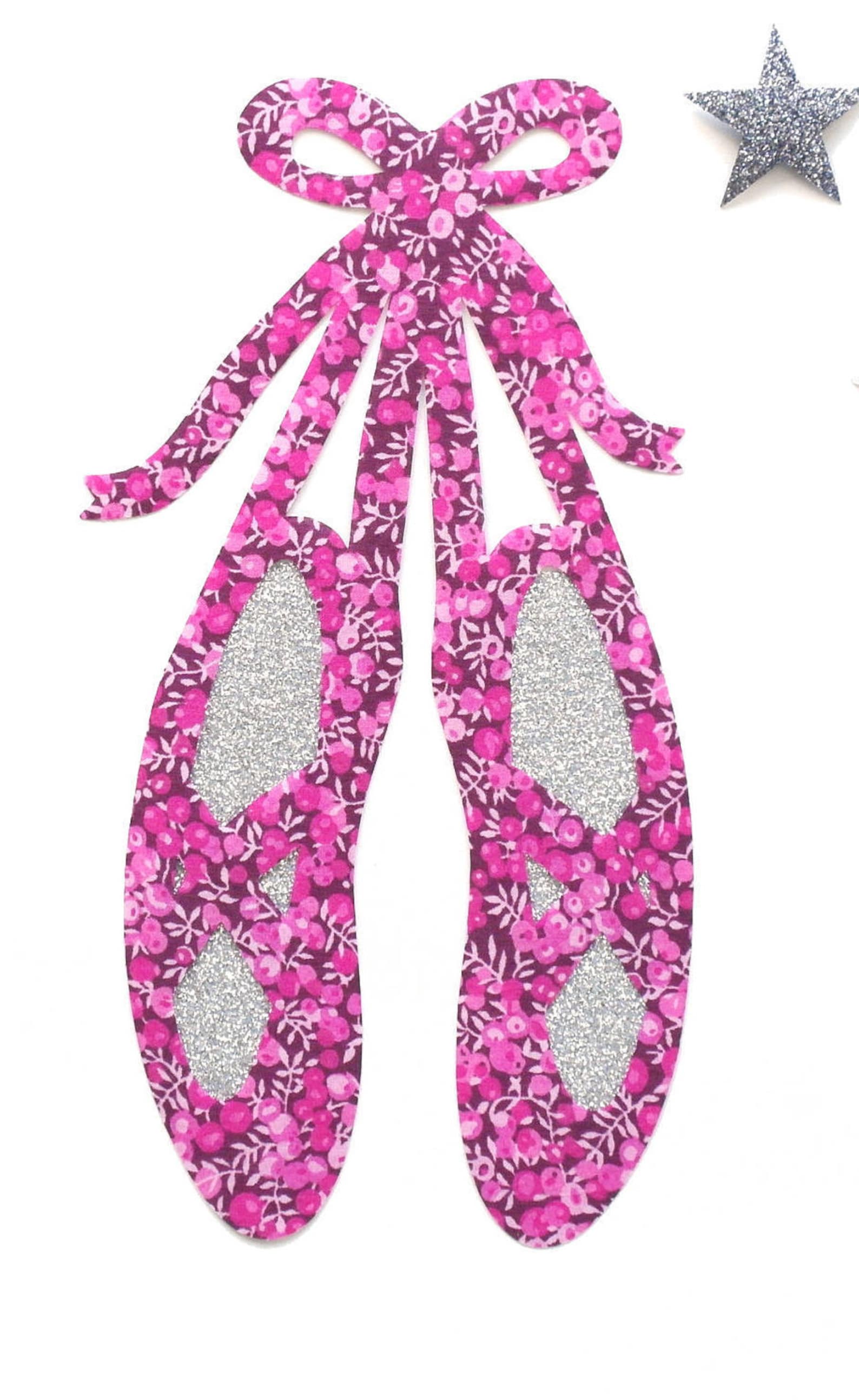 slippers, dance, dancing slippers, patch, iron on, ornament, ballerina, applique, ballet item, ballet shoes, liberty, sparkle, p