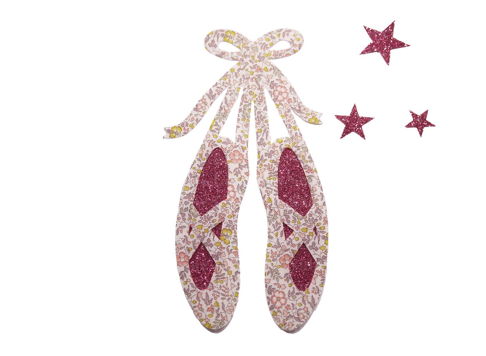 iron on applique liberty fabric ballet shoes liberty katie and milie with blush glittery fabric