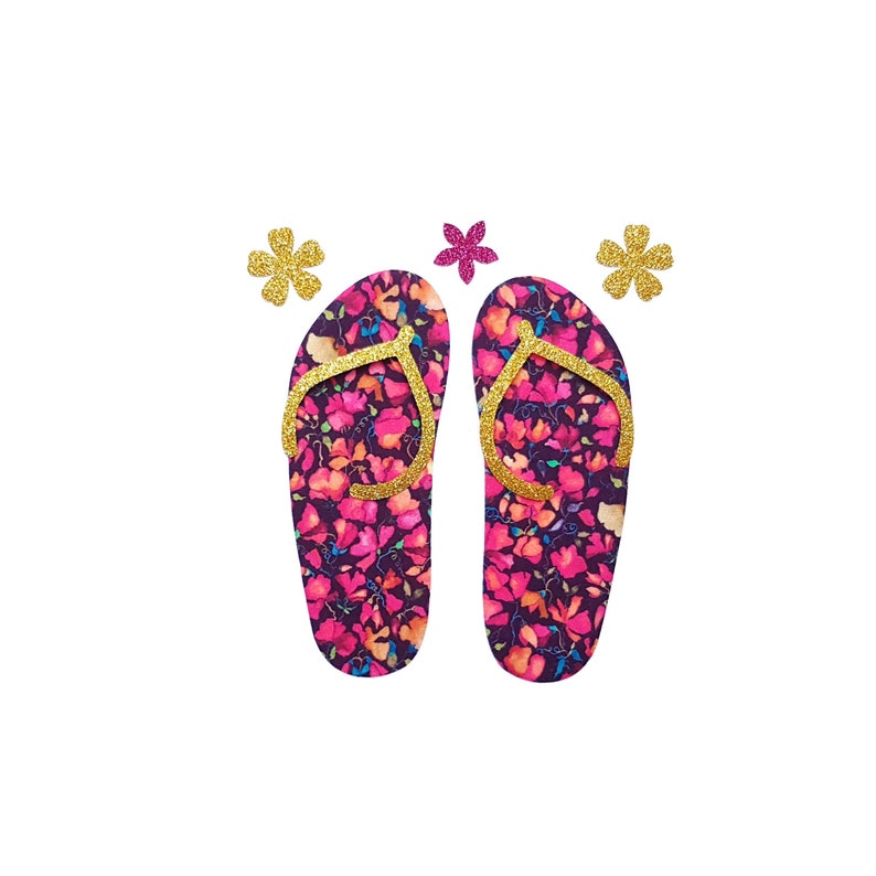 IRON ON PATCH APPLIQUE BEACH SANDALS FLIP FLOPS