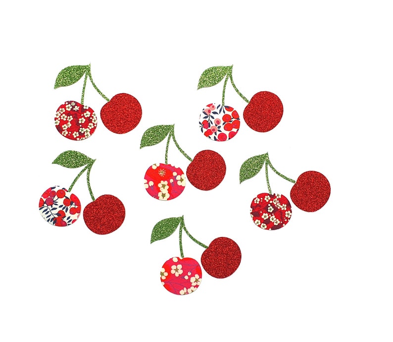 Set oh 12 cherries iron on for personalize clothing image 2