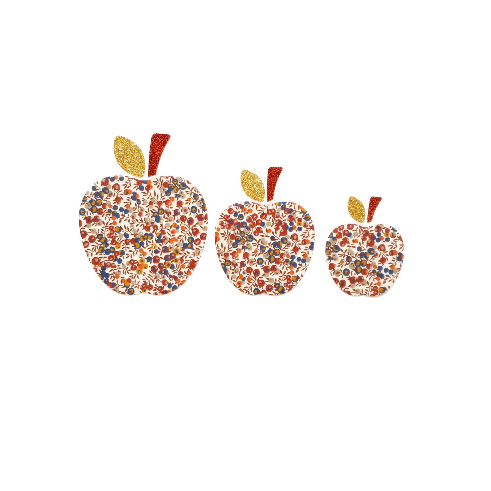 Patch Ecusson Thermocollant Pomme mulicolore 3 x 3,50 cm
