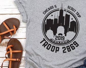 Chicago IL Troop or Family Trip Shirt Design - Custom Troop Number - Digital file, svg