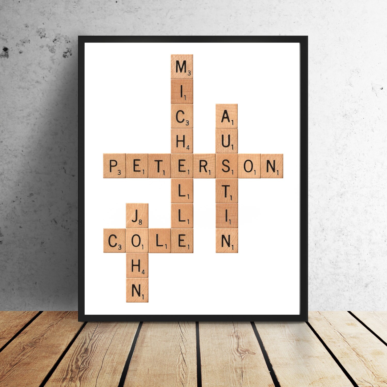 Scrabble Family Print Custom Digital file | Etsy