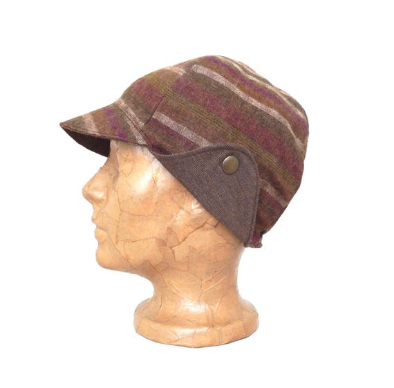 wool cycling cap with ear flaps