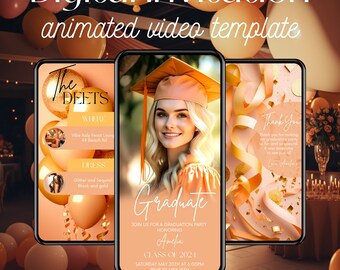 Graduation Party Invitation, Social Work Grad Invitation, Grad Announcement Invite, Grad Party Evite Animated Video Evite