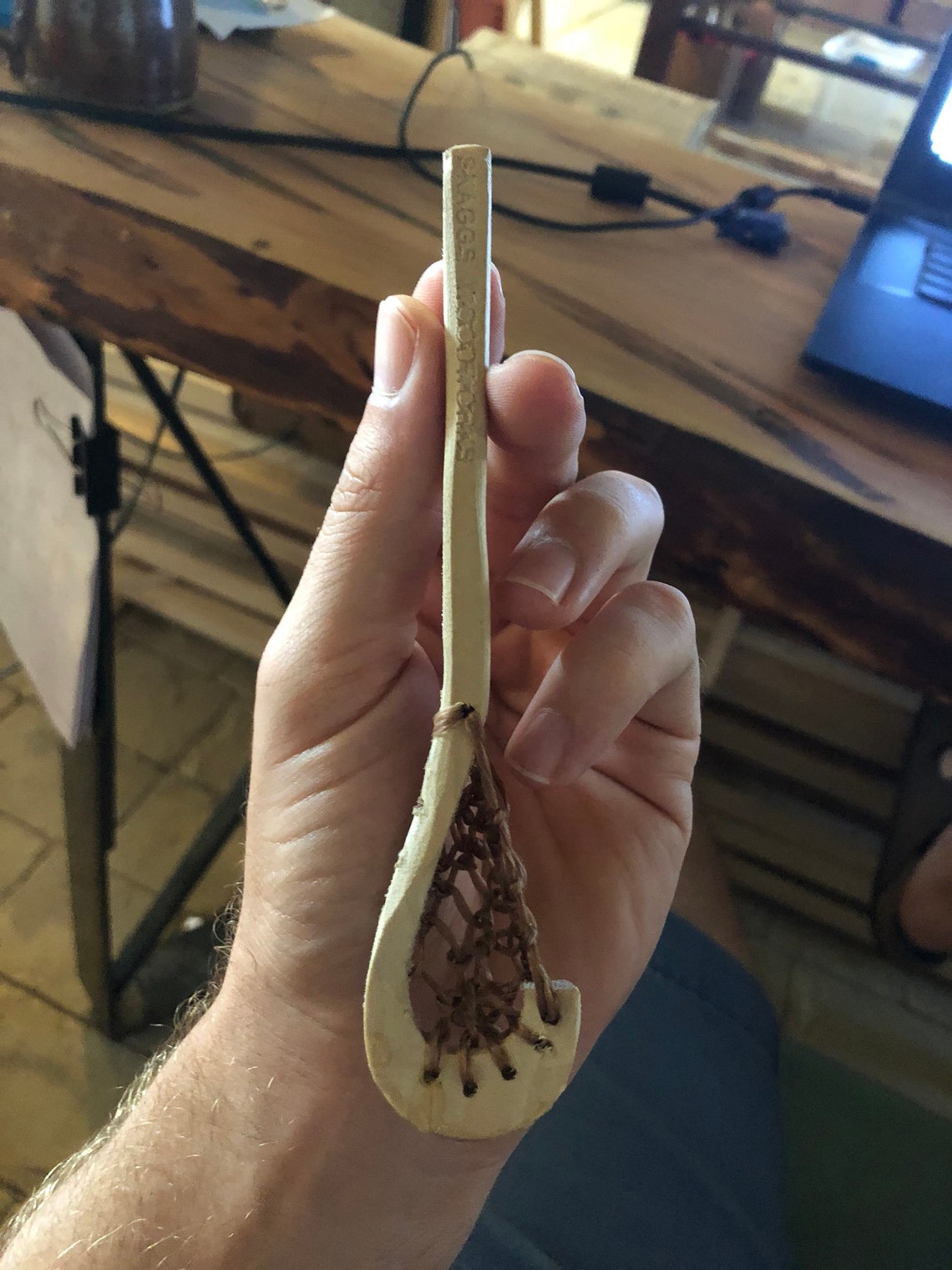 Wooden lacrosse stick Christmas ornament hand made by Skaggs Etsy