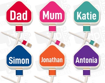 iPhone Charger Sticker Personalised USB Decal Set Plug STICKER ONLY - 20 Colours