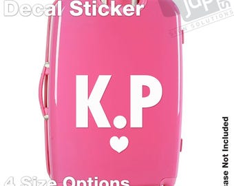 Personalised Initials Suitcase Luggage Vinyl Sticker Decal - 4 Size Options - 12 Colours Available