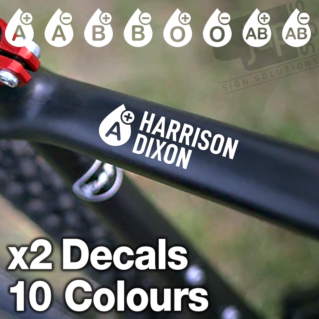 2 X Personalised Bike Helmet Name Stickers - Childs Font Vinyl Decal BMX Kids - Foto 4