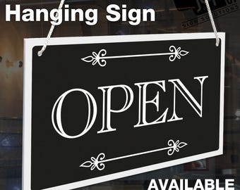Decorative Open & Closed 3mm Rigid 140mm x 230mm Sign, Shop Window Door - 21 Colours