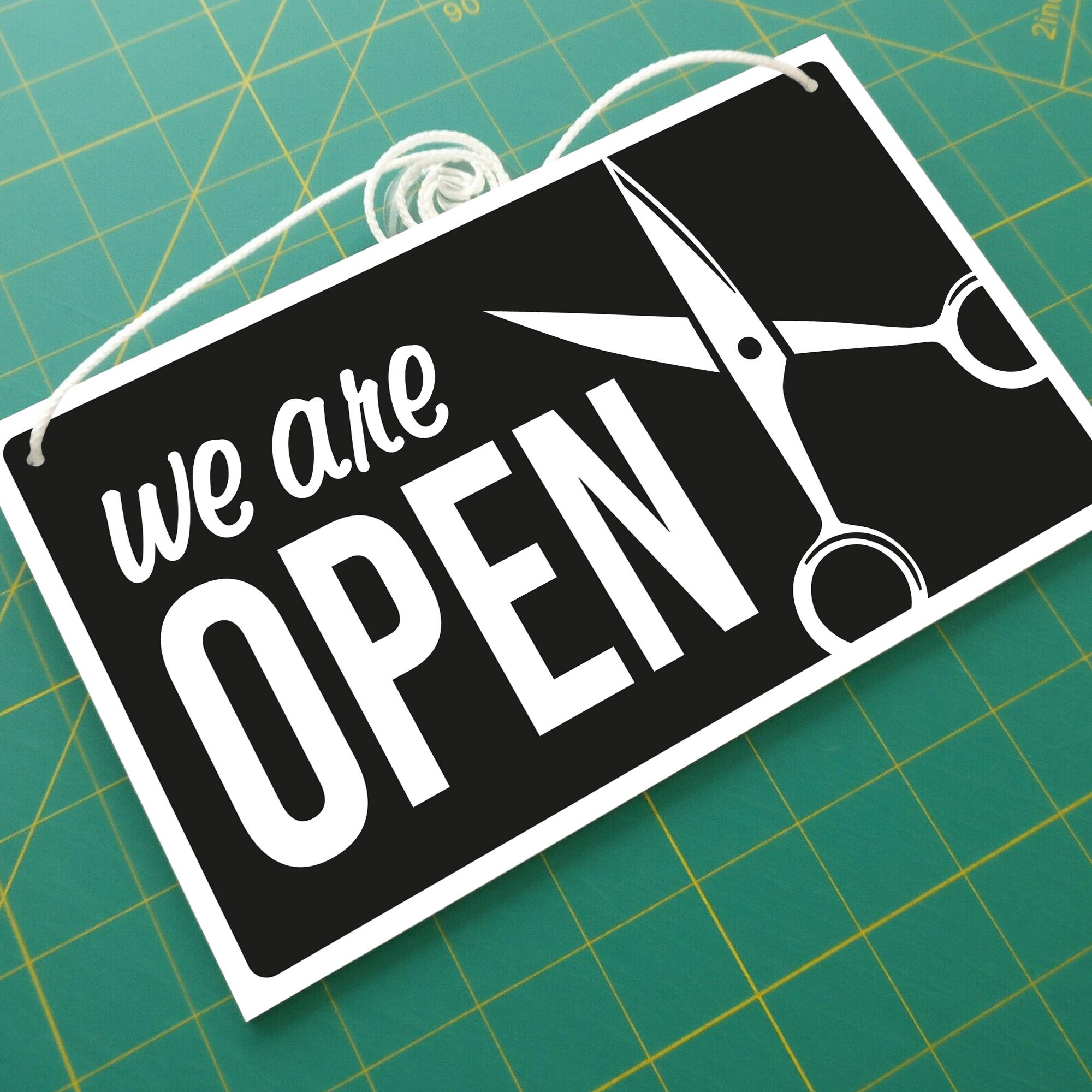 Barbers Open and Sorry Closed 3mm Rigid 140mm X 230mm Sign, Shop Window ...