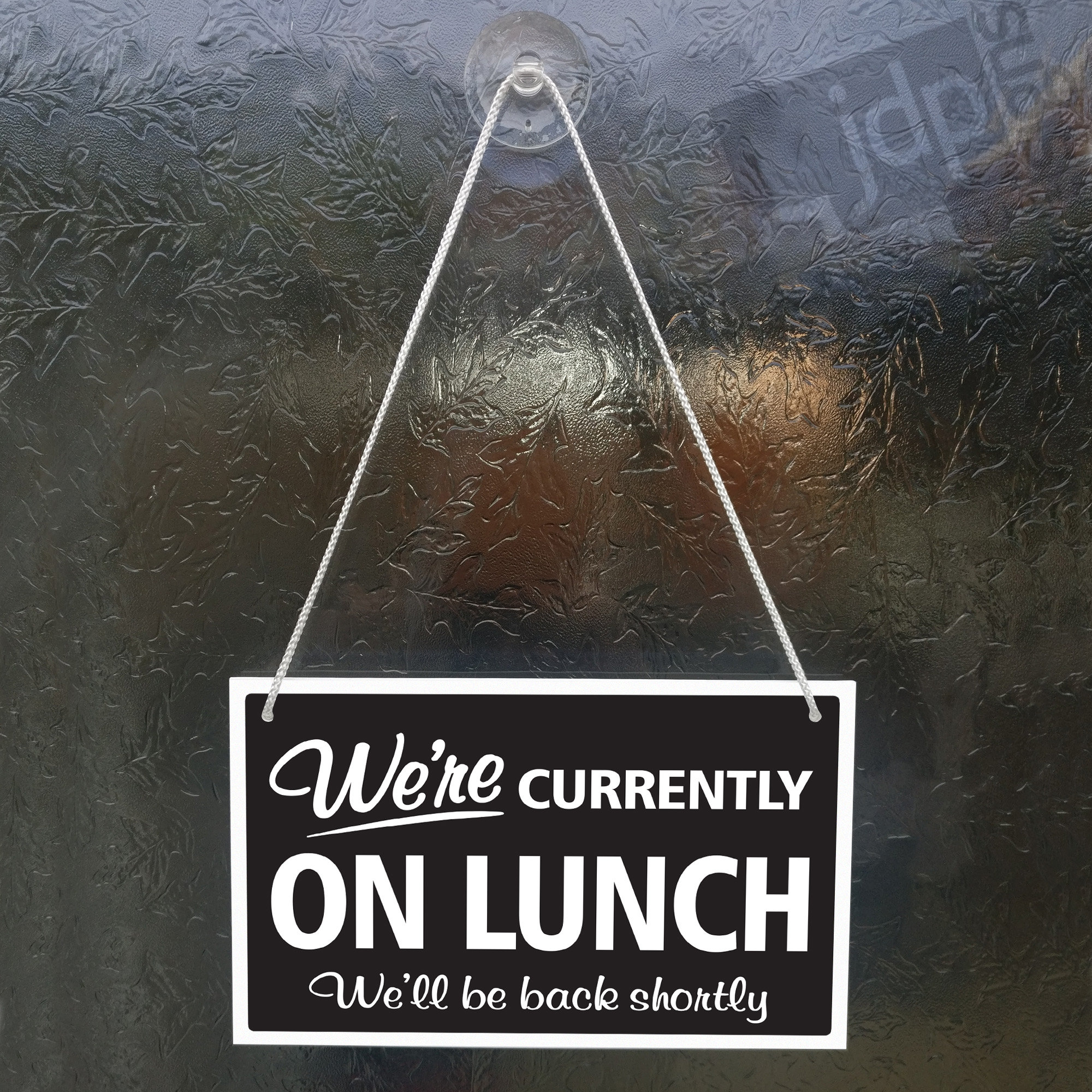We're Currently on Lunch We'll Be Back Shortly 3mm Rigid 140mm X 200mm ...