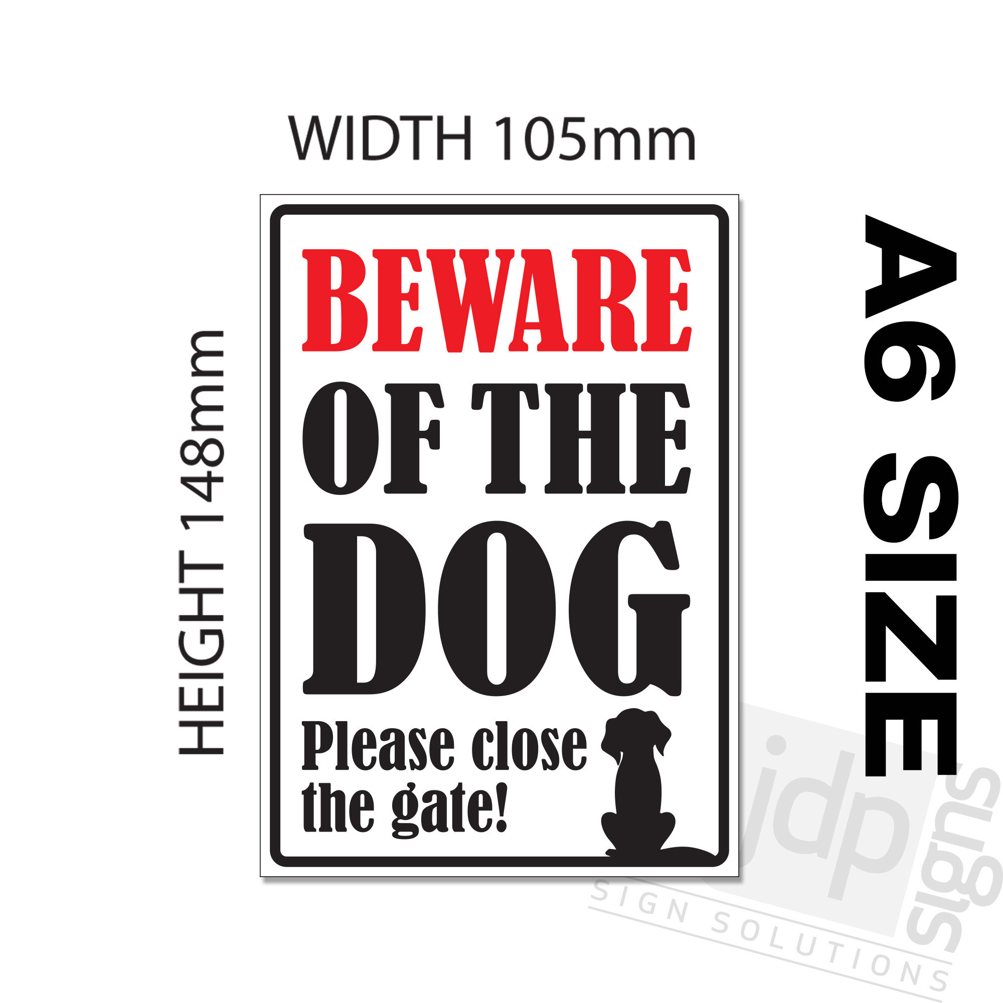 Señal Para Puerta De Pared Con Texto En Inglés «Dog In Yard Keep Gate Closed», Marfil / Marrón Oscuro, 6" X 8" - Large