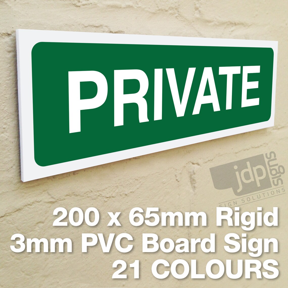 Private 3mm Rigid PVC Board Sign 21 Colours Etsy UK